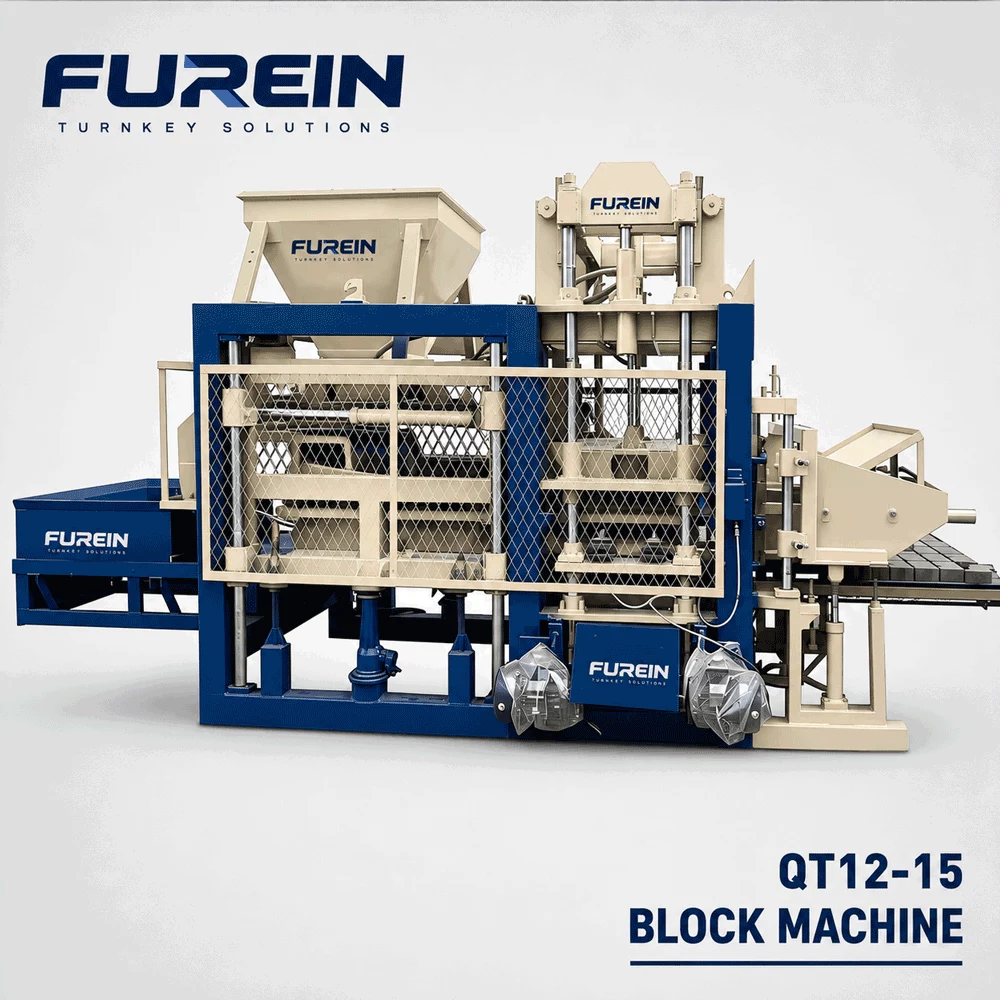 QT12-15 fully automatic hydraulic concrete block making machine