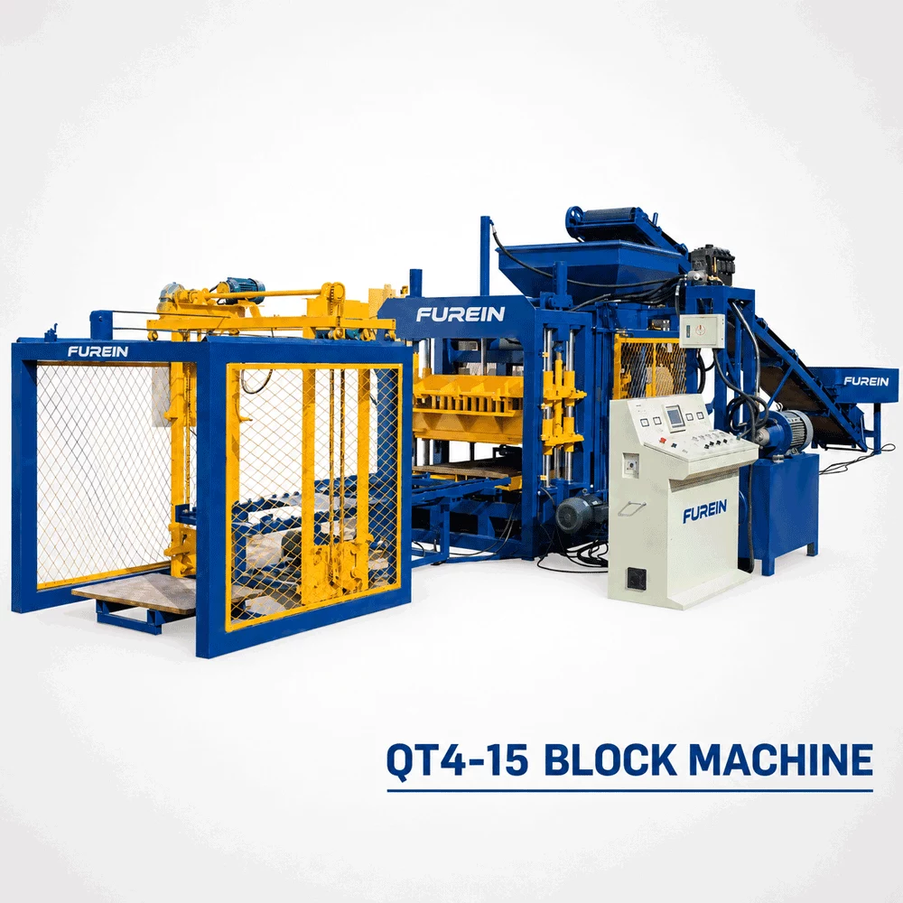 QT4-15 automatic concrete block making machine for brick production