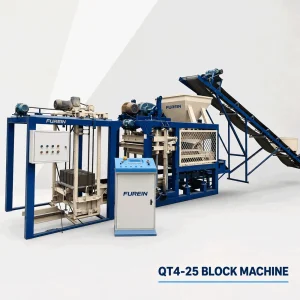 QT4-25 semi automatic concrete block making production line working process